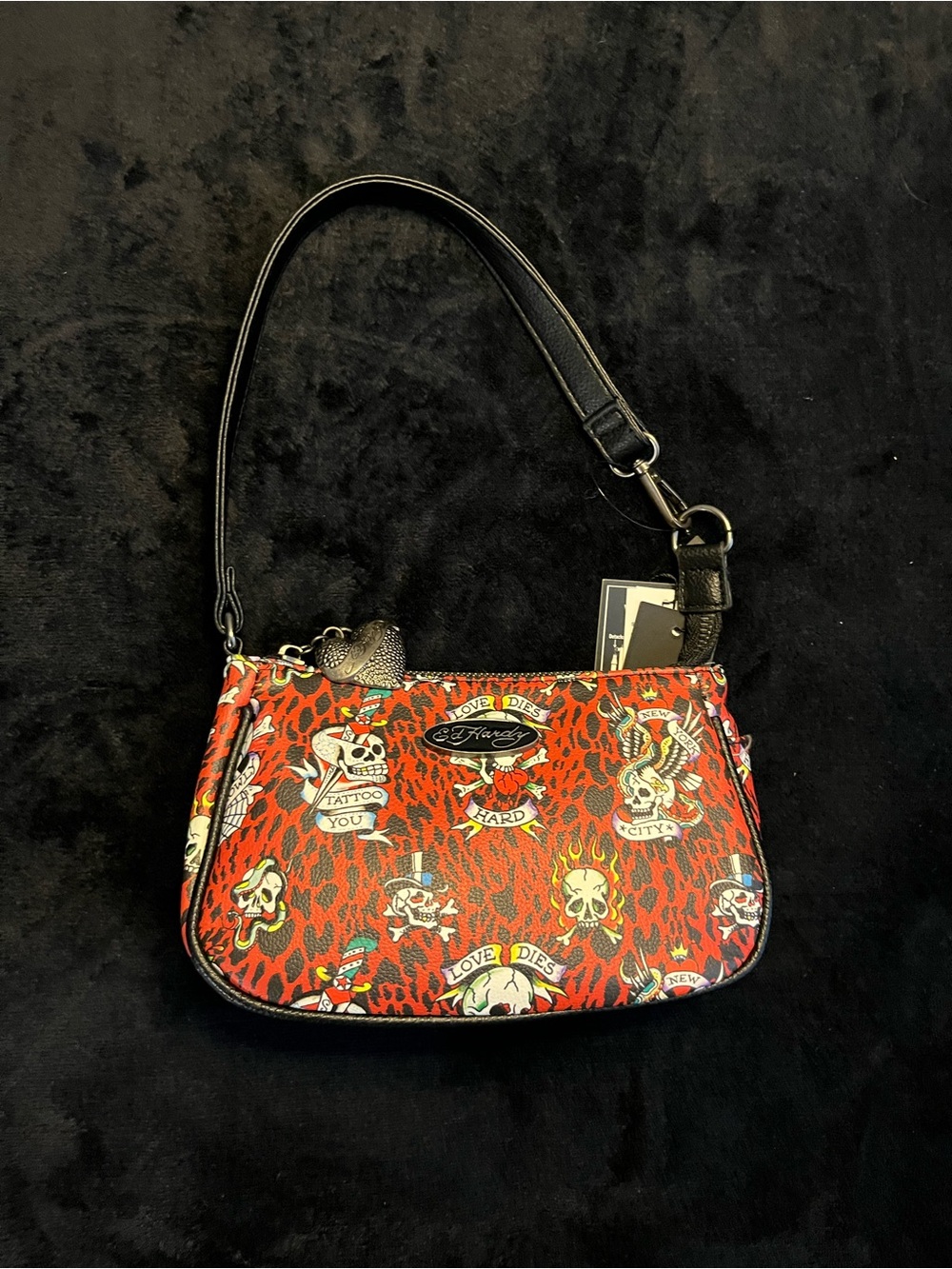 Ed Hardy  Red and black Print Shoulder Bag